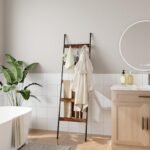 ELYKEN Blanket Ladder: 5-Tier Quilt Display with 4 Removable Hooks for Rustic Farmhouse Decor. - Image 5