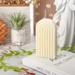 Arch Shaped Geometric Scented Candle - Aesthetic U-Shaped Soy Wax Decor for Spa, Yoga & Parties (White) - Image 3