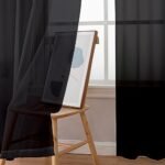 Simplebrand Black Sheer Curtains, 84" Long, Light Filtering Rod Pocket Drapes for Living Room & Bedroom, 2 Panels (42"W x 84"L) - Image 2