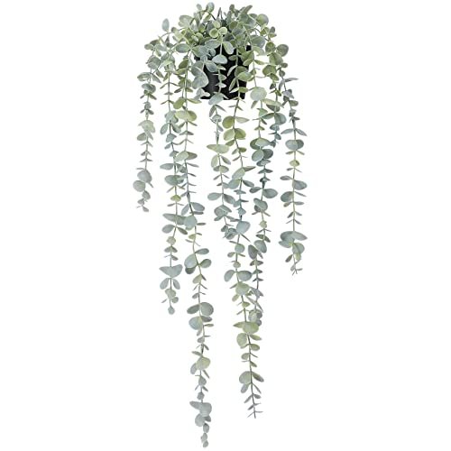 COCOBOO 1pcs Eucalyptus Faux Hanging Plant - Ideal Indoor/Outdoor Wall COCOBOO 1pcs Artificial Hanging Plants Fake Eucalyptus Potted Plant Hanging Plant for Wall Room Home Indoor Outdoor Shelf Decoration