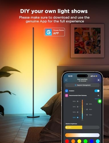 41Kvz3yiG9L._SL500_.jpg Govee RGBIC Floor Lamp - Smart LED Corner Lamp with Alexa, 1000 Lumens, Music Sync, 16M Colors. Ideal for Bedroom & Living Room. - Image 4