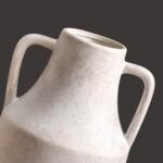 Mitt&Ditt 11" Off-White Ceramic Flower Vase with Handles – Rustic Large Terracotta Decor for Home & Living Room. - Image 7