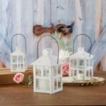 Kate Aspen White Rustic Candle Holder Lantern (6") | Vintage Wedding Centerpiece & Farmhouse Decor - Image 7