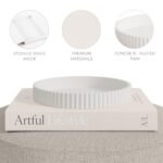 Scalloped Decorative Concrete Tray & Linen Box Set - Stylish Home Decor for Living Rooms & Gift Ideas - Image 6
