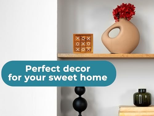 41LVHTRTSL._SL500_.jpg BSIRI Tic Tac Toe Game for Kids & Adults - Rustic Wood Decor for Living Room & Desk - Family Game Night Classic - Image 3