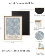 UPWOIGH Framed Wall Art: William Morris Vintage Canvas, 16x12in Aesthetic Decor for Living Room & Bedroom. - Image 3