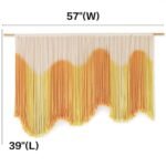 IOWER Large Yellow Dip-Dyed Macrame Wall Hanging for Boho Living Room Decor - 59" W x 37" L - Image 5