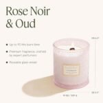 LA JOLIE MUSE Rose Noir & Oud Candle, 19 Oz - Pink Rose Scented Gift, Long-Lasting Large Candle - Image 5