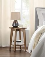 VASAGLE Small Round Side Table with Shelf - Perfect Nightstand for Living Room or Bedroom, Rustic Walnut ULET283T41 - Image 9