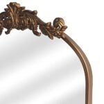 OUSHUAI Vintage Baroque Gold Brass Mirror, 19"x27", Elegant Wall Decor for Bathroom, Living Room, Hallway. - Image 3