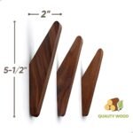 COCOYA 2-Pack Wall-Mounted Wood Hooks: Minimalist Walnut Design for Entryway, Perfect for Hats, Bags, Coats, and Towels. - Image 6