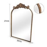 OUSHUAI Vintage Baroque Gold Brass Mirror, 19"x27", Elegant Wall Decor for Bathroom, Living Room, Hallway. - Image 4