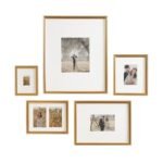 Kate and Laurel Adlynn Vintage Gold Picture Frame Set of 5 with Hanging Template for Gallery Walls - Image 9