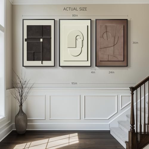 41NDPAMKwL._SL500_.jpg Large 3-Piece 3D Textured Abstract Wall Art Set for Living Room, Office, and Hallway, 24x36 In. - Image 4