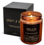 Craft & Kin Scented Candles for Home | Premium Wood Candle | All-Natural Scented Candles for Home | Long Lasting with 45 Hour Burn Time, 8oz