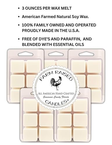 41NYMUdJlKL._SL500_.jpg Farm Raised Candles - USA Handcrafted Fall Spice Soy Wax Melts 5-Pack (16oz) - Apple, Cinnamon, Pumpkin, Pecan Waffles - Safe for Pets & Family, Perfect Gift! - Image 2