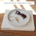 Scalloped Decorative Concrete Tray & Linen Box Set - Stylish Home Decor for Living Rooms & Gift Ideas - Image 4