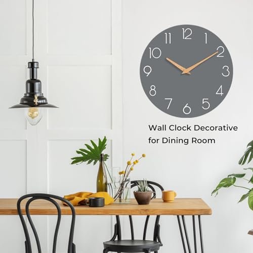 41OrhsfuYL._SL500_.jpg Cicininc Gray Silent Non-Ticking Wall Clock (8 Inch) - Ideal for Home, Office, School, Kitchen, and Hotel Décor. - Image 6