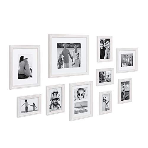 41P708JqTL._SL500_.jpg Kate and Laurel Bordeaux Modern Gallery Wall Kit: 10 Assorted White-Washed Frames Set - Image 2