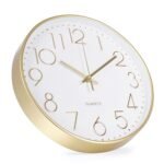 Bakbrand 12-Inch Silent Wall Clock - Modern Gold Quartz Clock for Home, Office, and School Decor - Image 2