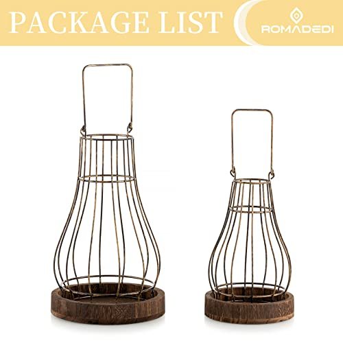 41PJ4rmI0OL._SL500_.jpg Romadedi Lantern Farmhouse Decor - Rustic Candle Holders for Living Room, Kitchen, Dining, and Outdoor Spaces. - Image 6