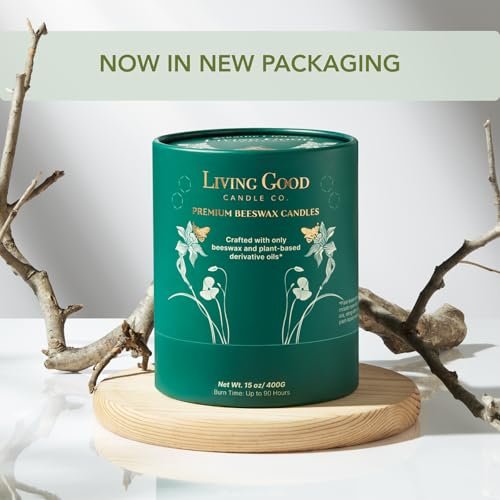 41QAMV2VoL._SL500_.jpg Tranquility: 15 oz Vanilla & Lavender Beeswax Candle - 90+ Hours of Non-Toxic Aromatherapy Relaxation - Image 2