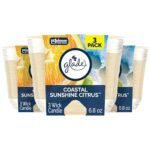 Glade Scented 3-Wick Candle Jar, Coastal Sunshine Citrus, Fragrance Infused with Essential Oils, 6.8 oz, 3 Count