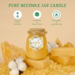Natural Unscented Beeswax Candle in Glass Jar | 4.8oz, 32 Hours Burn Time, Non-Toxic Gift for Stress Relief - Image 5