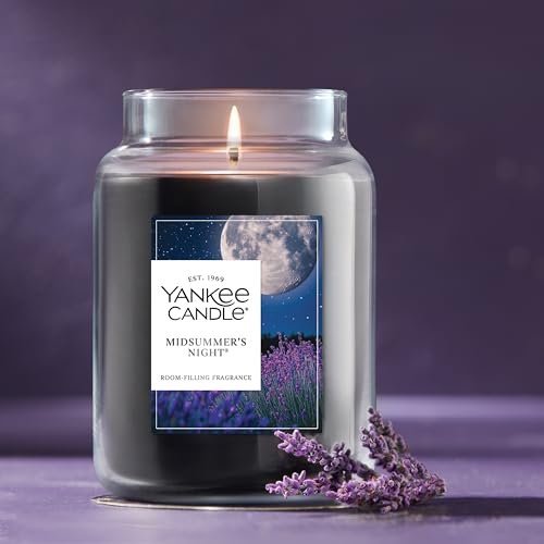 41QVpCMC7LL._SL500_.jpg Yankee Candle Large Jar: Midsummer's Night Scent, 22 oz, 150-Hour Burn Time, Premium Plant Wax. - Image 4