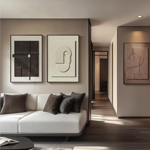 41QwmncINuL._SL500_.jpg Large 3-Piece 3D Textured Abstract Wall Art Set for Living Room, Office, and Hallway, 24x36 In. - Image 2