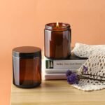 12 Pack of 8 Oz Dark Amber Glass Jars with Lids - Versatile Storage for Food, Spices, and Liquids - Image 4