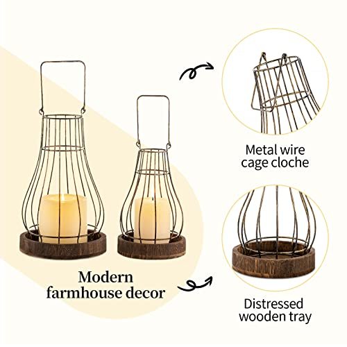 41RR8zkwHiL._SL500_.jpg Romadedi Lantern Farmhouse Decor - Rustic Candle Holders for Living Room, Kitchen, Dining, and Outdoor Spaces. - Image 4