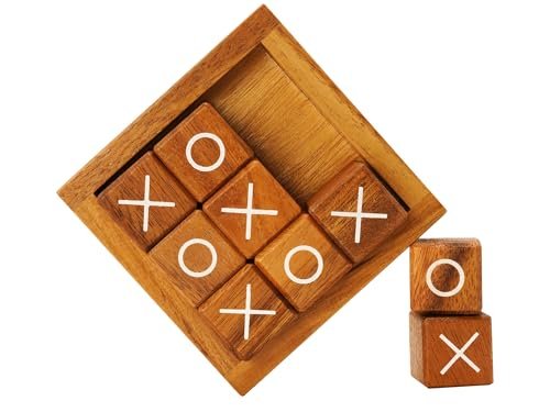 41SskfuOUsL._SL500_.jpg BSIRI Tic Tac Toe Game for Kids & Adults - Rustic Wood Decor for Living Room & Desk - Family Game Night Classic - Image 2