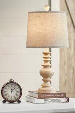 BOBOMOMO 20.5" Farmhouse Resin Lamps for Bedrooms & Living Rooms - Ideal Side Table Lighting (1 Pack) - Image 3
