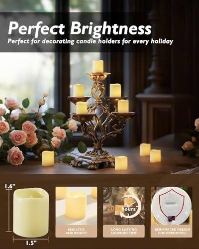 41T6FTvzkqL._SL500_.jpg Homemory 24-Pack Flameless Votive Candles - 200+ Hour LED Tealights for Weddings, Halloween, Outdoor & Christmas Decor (Warm White, Batteries Included) - Image 6