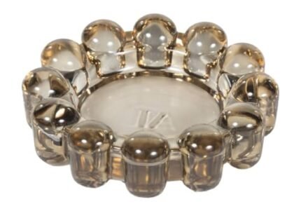 Alice Lane Bubble Candle Dish – Chic Smoky Glass Candle Dish for Home Decor – Decorative Modern Candle Holder for Small Candles & Diffusers