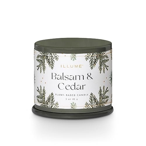 ILLUME 3 oz. Demi Vanity Tin Candle - Balsam & ILLUME Demi Vanity Tin Candle, Balsam & Cedar, Signature 3 oz.