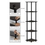 Furinno Turn-N-Tube 5-Tier Corner Display Rack - Versatile Espresso/Black Shelving Unit - Image 5