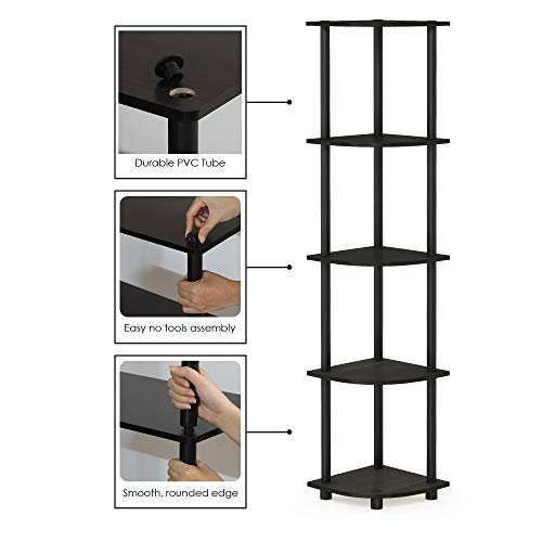 41V3IwoKXOL._SL500_.jpg Furinno Turn-N-Tube 5-Tier Corner Display Rack - Versatile Espresso/Black Shelving Unit - Image 5