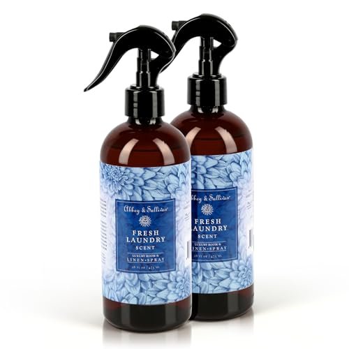 Abbey & Sullivan Linen Spray - Fresh Laundry Scent & Abbey & Sullivan Linen Spray, Fresh Laundry Scent with Fresh Green Floral Musk, Pack of 2, 16 oz