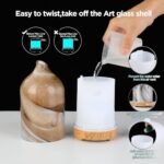 Hand-Blown Glass Essential Oil Diffuser: Ultrasonic, Whisper-Quiet, Auto Shut-Off, Timer & 7-Color Night Light. Perfect for Aromatherapy at Home! - Image 7