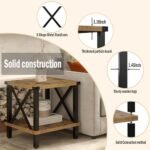 MMEOLUOOK Large Farmhouse End Table – Industrial Style Sofa & Coffee Table with Storage for Living Room & Bedroom. - Image 4