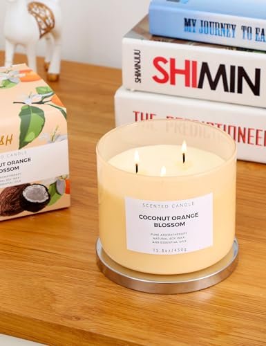 41W0LOiCSWL._SL500_.jpg Coconut Orange Blossom 3-Wick Candle | 15.8 oz Soy Aroma for Stress Relief & Relaxation - Image 7