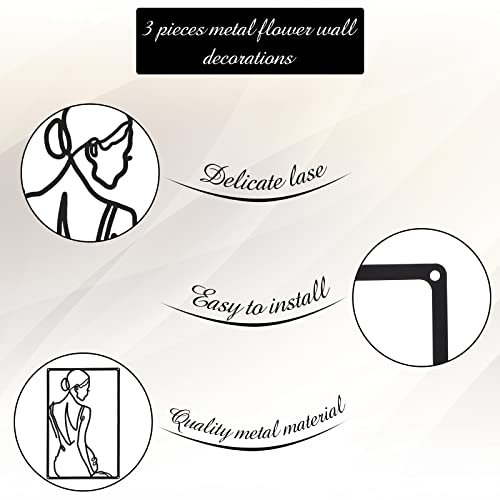 41W3X7cinL._SL500_.jpg CHENGU Set of 3 Minimalist Metal Line Art of Women for Home Decor - Perfect for Kitchen, Bathroom, and Living Room. - Image 6