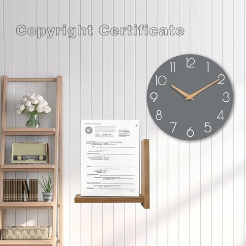 41X1kViGJ1L._SL500_.jpg Cicininc Gray Silent Non-Ticking Wall Clock (8 Inch) - Ideal for Home, Office, School, Kitchen, and Hotel Décor. - Image 5