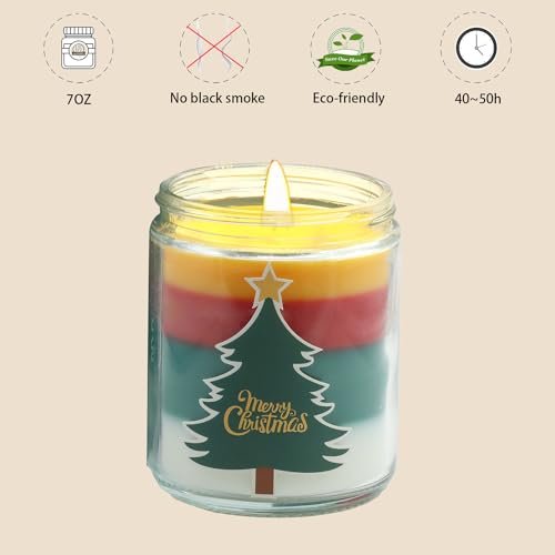 41ZAWyIcPmL._SL500_.jpg Aromatherapy Christmas Candles - Perfect Holiday Gifts for Women, Natural Soy Wax Pine Scented. - Image 2
