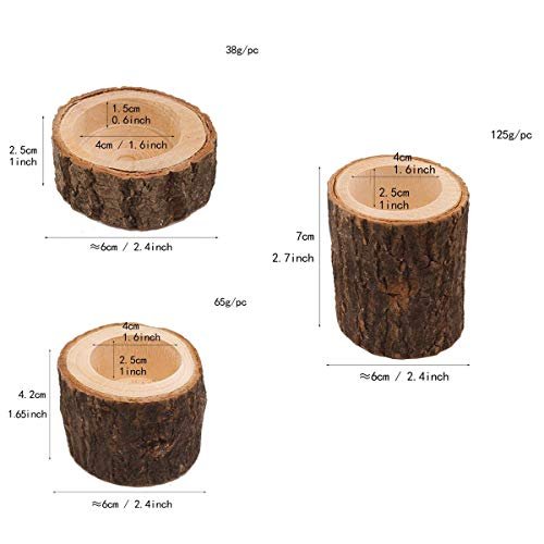 41ZLqF6d9EL._SL500_.jpg Yikko Personalized Wooden Tea Light Candle Holders - Set of 3 for Weddings, Parties & Home Decor. - Image 2