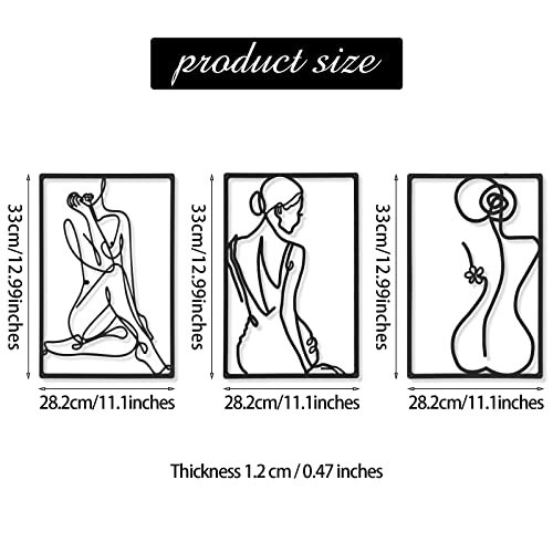 41afhJ0r6uL._SL500_.jpg CHENGU Set of 3 Minimalist Metal Line Art of Women for Home Decor - Perfect for Kitchen, Bathroom, and Living Room. - Image 4