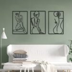 CHENGU Set of 3 Minimalist Metal Line Art of Women for Home Decor - Perfect for Kitchen, Bathroom, and Living Room. - Image 3