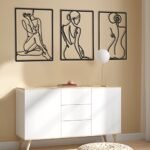CHENGU Set of 3 Minimalist Metal Line Art of Women for Home Decor - Perfect for Kitchen, Bathroom, and Living Room. - Image 5